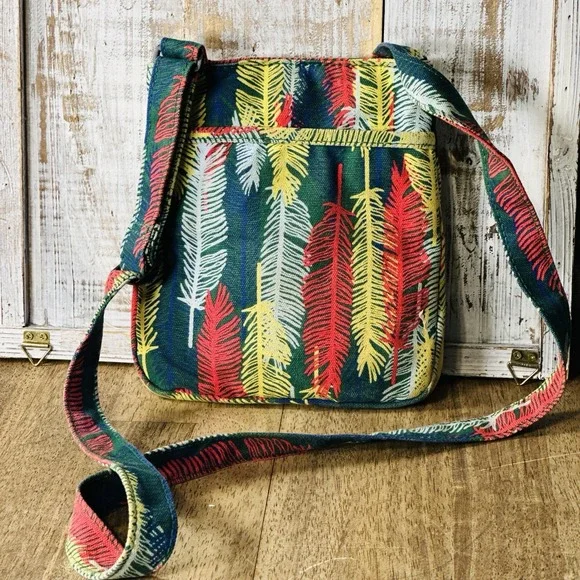 Kavu Keepalong Sling Bag Crossbody Feather Canvas Travel Purse Outdoor - Picture 2 of 3